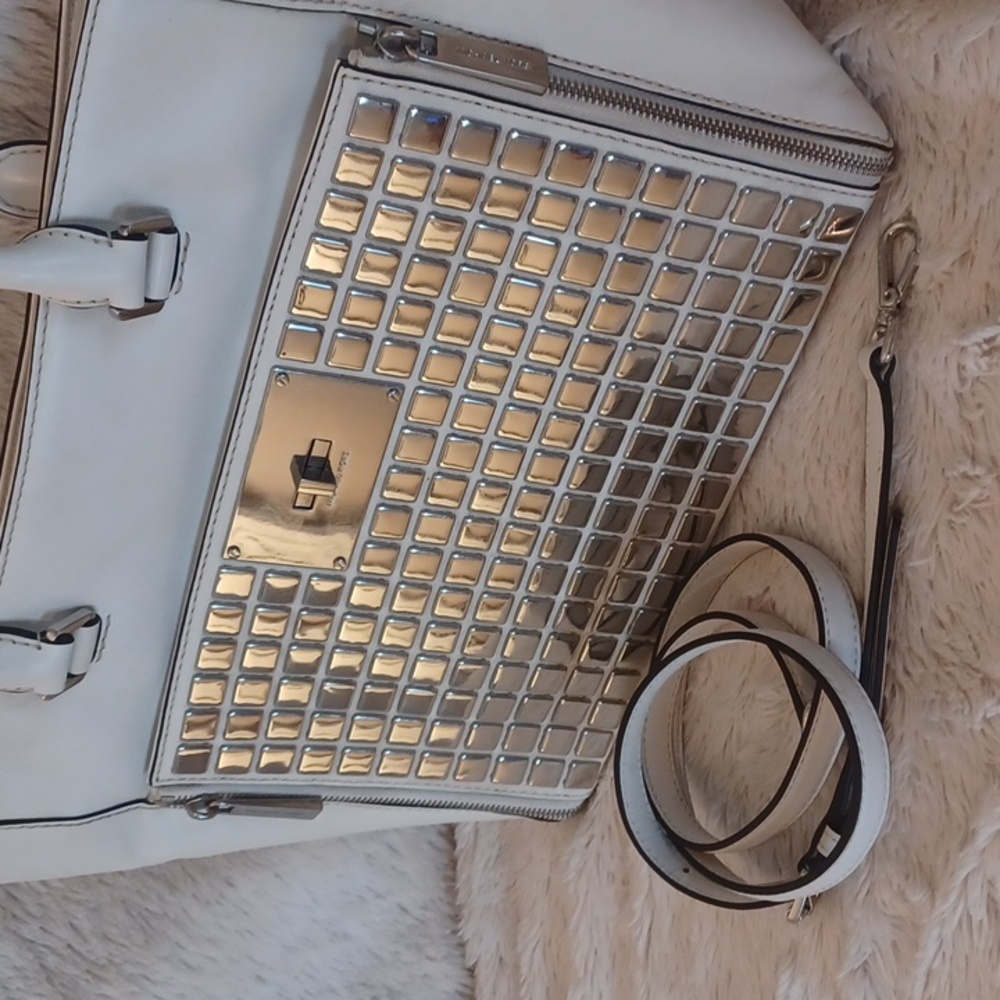 MICHAEL KORS WHITE LEATHER HANDBAG | HB254